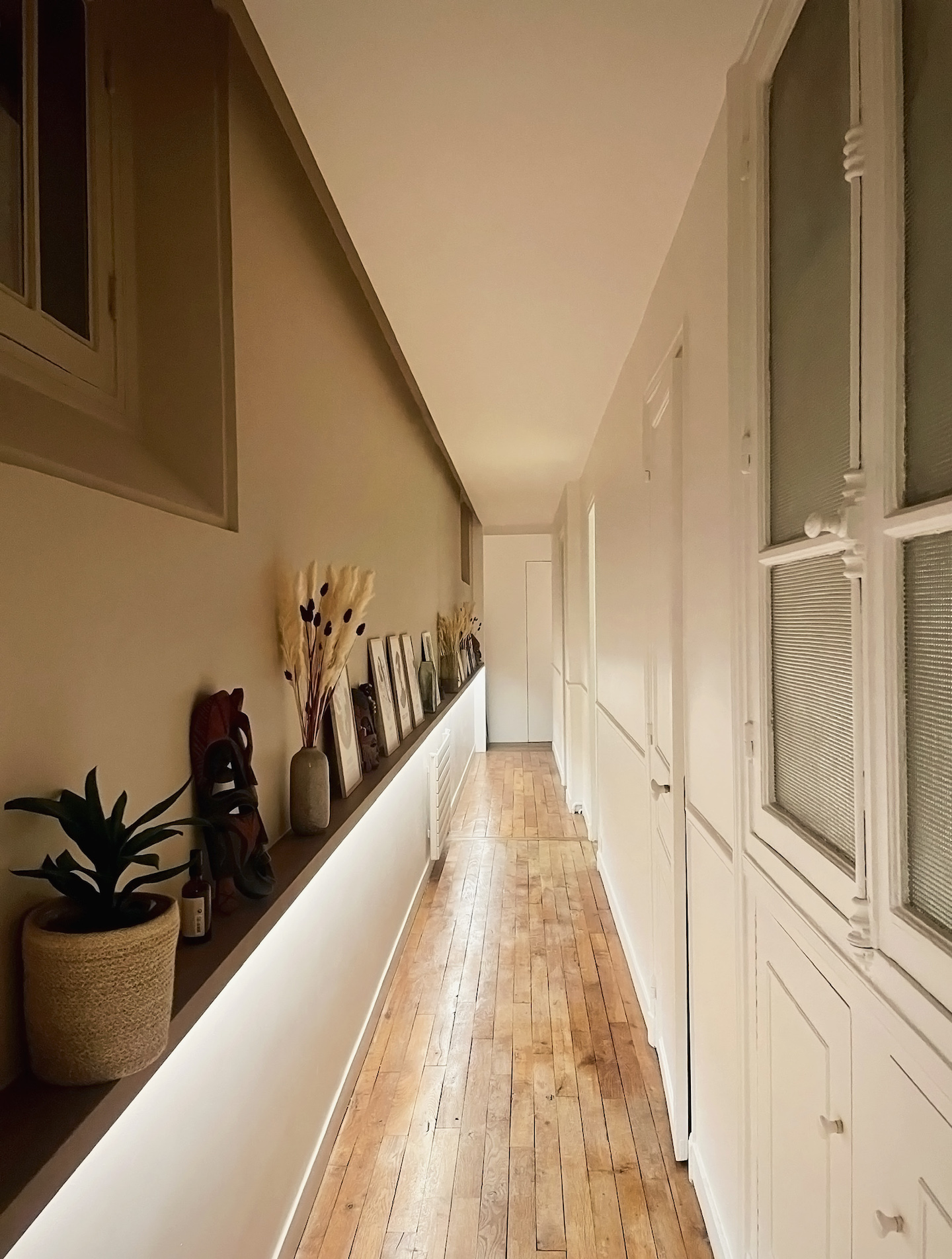 christophe-benichou-architectures-appartement F&C-face couloir-nuit