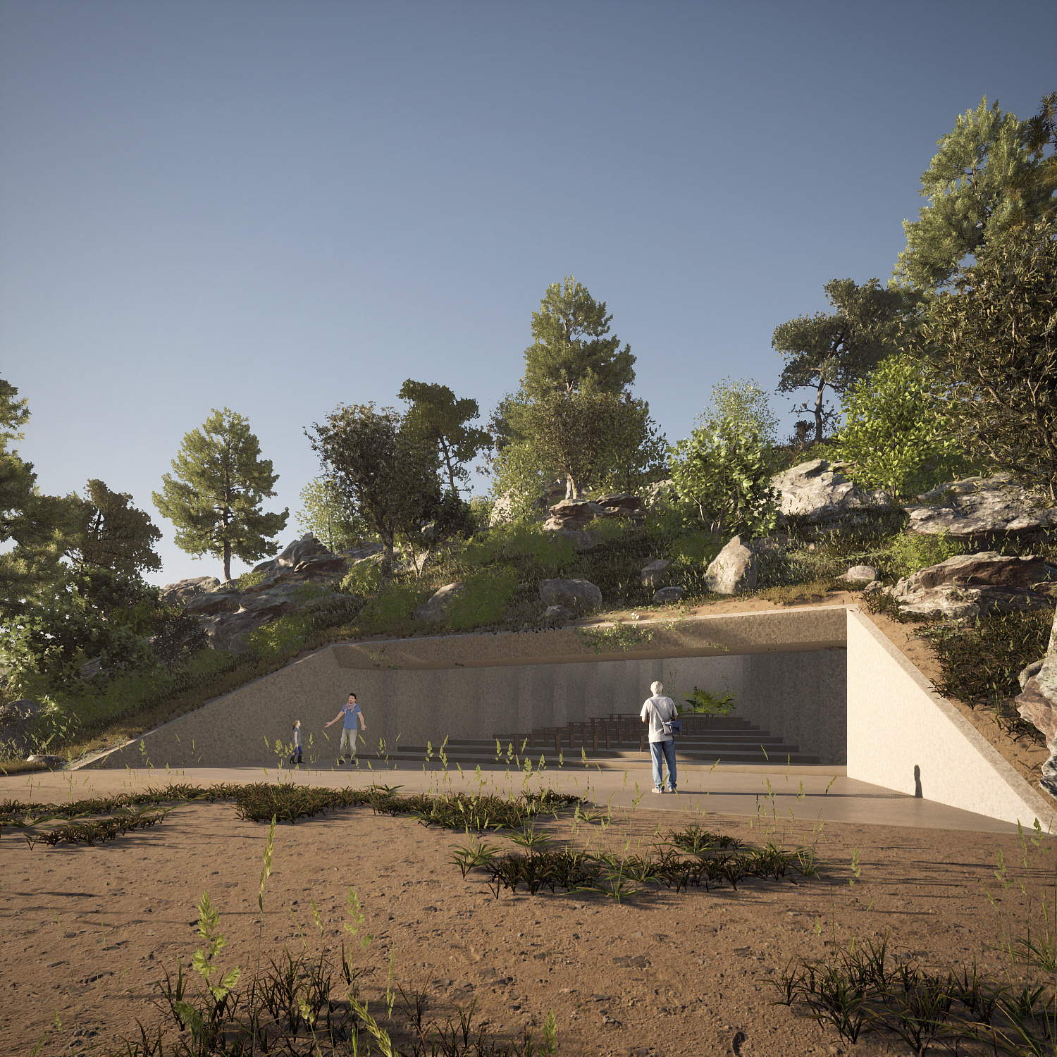 christophe-benichou-architectures-temple-troglodyte-sunset